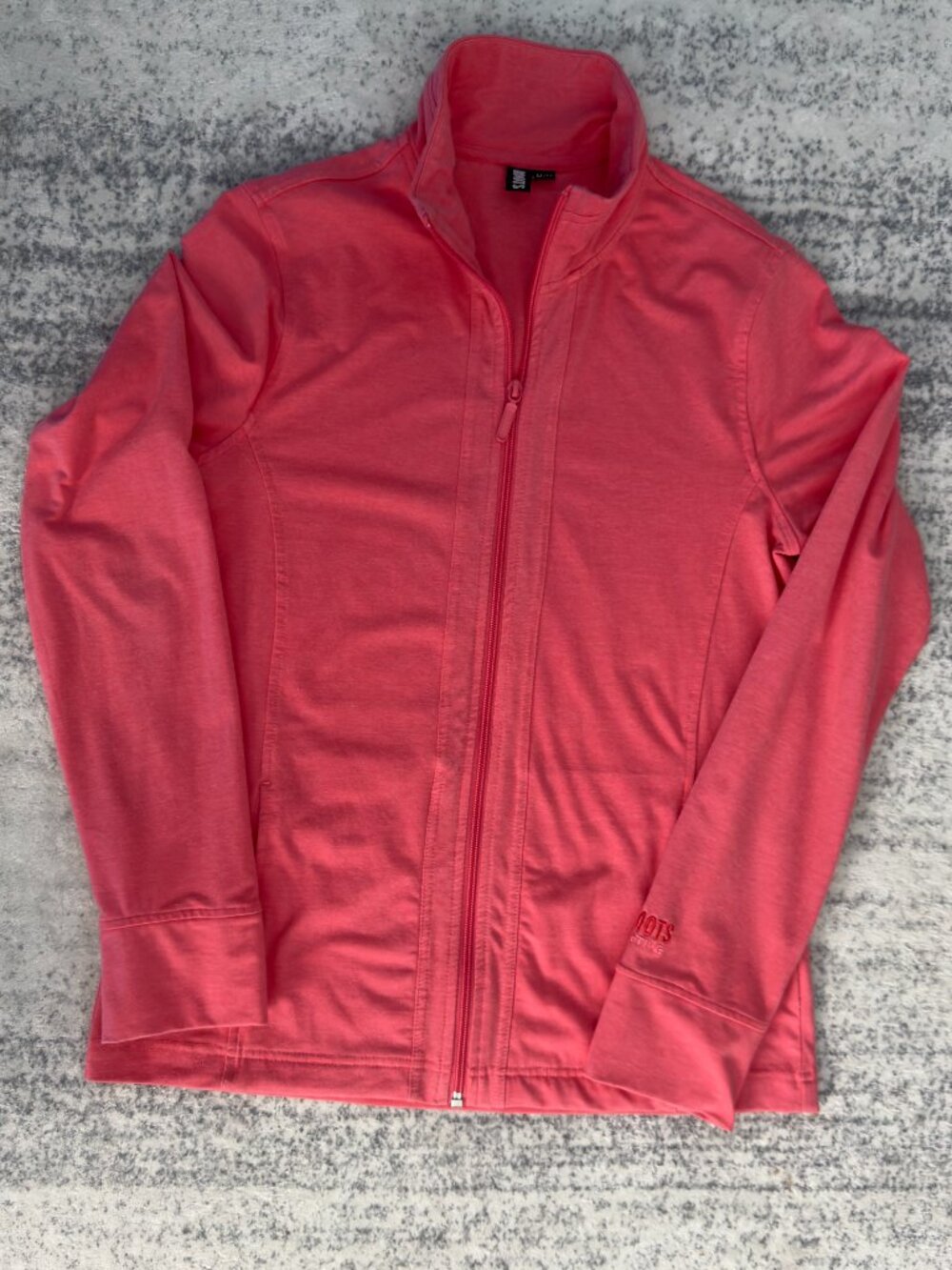 Roots Active Coral Pink Full-Zip Athletic Jacket Size M Lightweight Workout
